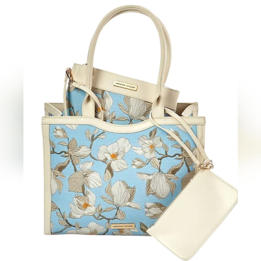 New Adrienne Vittadini floral 3pices  Tote Set More